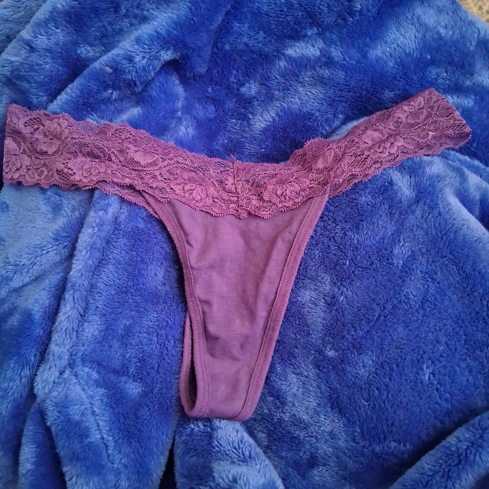 Lace Trim Purple Lingerie